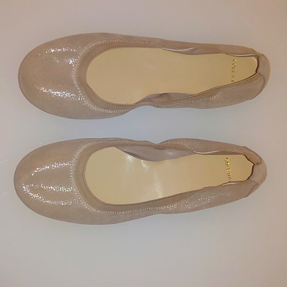 Cole Haan Gold / Champagne Metallic Ballet Flats. NWOT